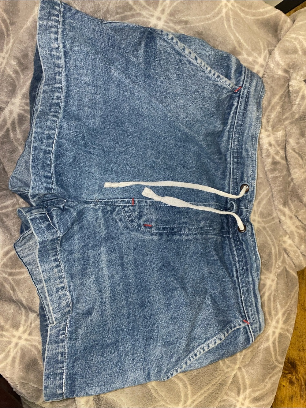 Women’s  Casual Blue Denim Drawstring Shorts
